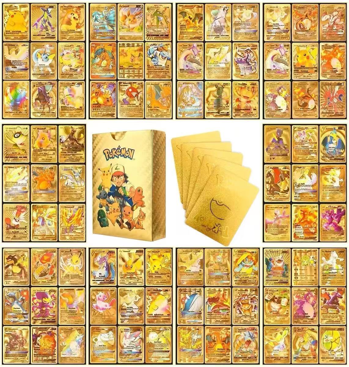 Pokemon Card Diy 55cards golden silver black