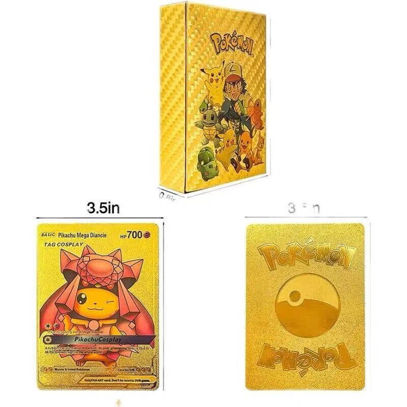 Pokemon Card Diy 55cards golden silver black