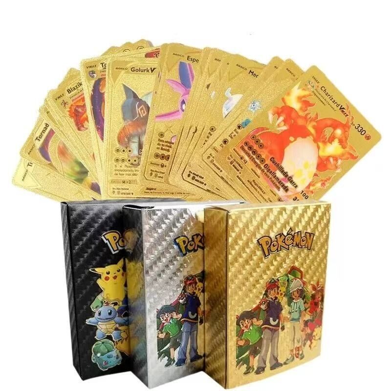 Pokemon Card Diy 55cards golden silver black