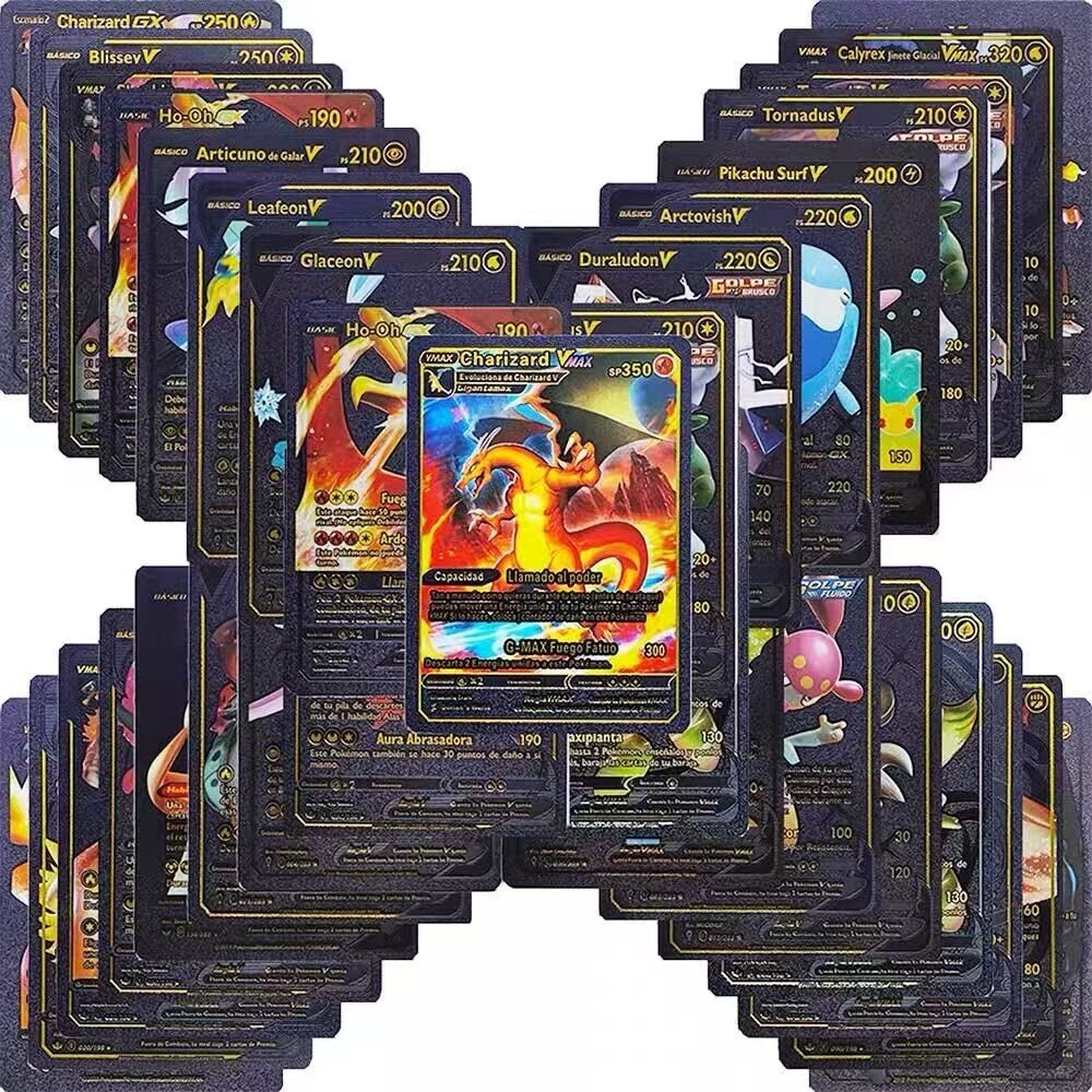 Pokemon Card Diy 55cards golden silver black