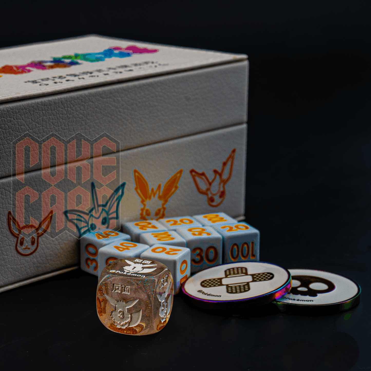 Pokémon TCG Sword & Shield Eevee Advanced Indicator Organizer Box/Dice&Accessory