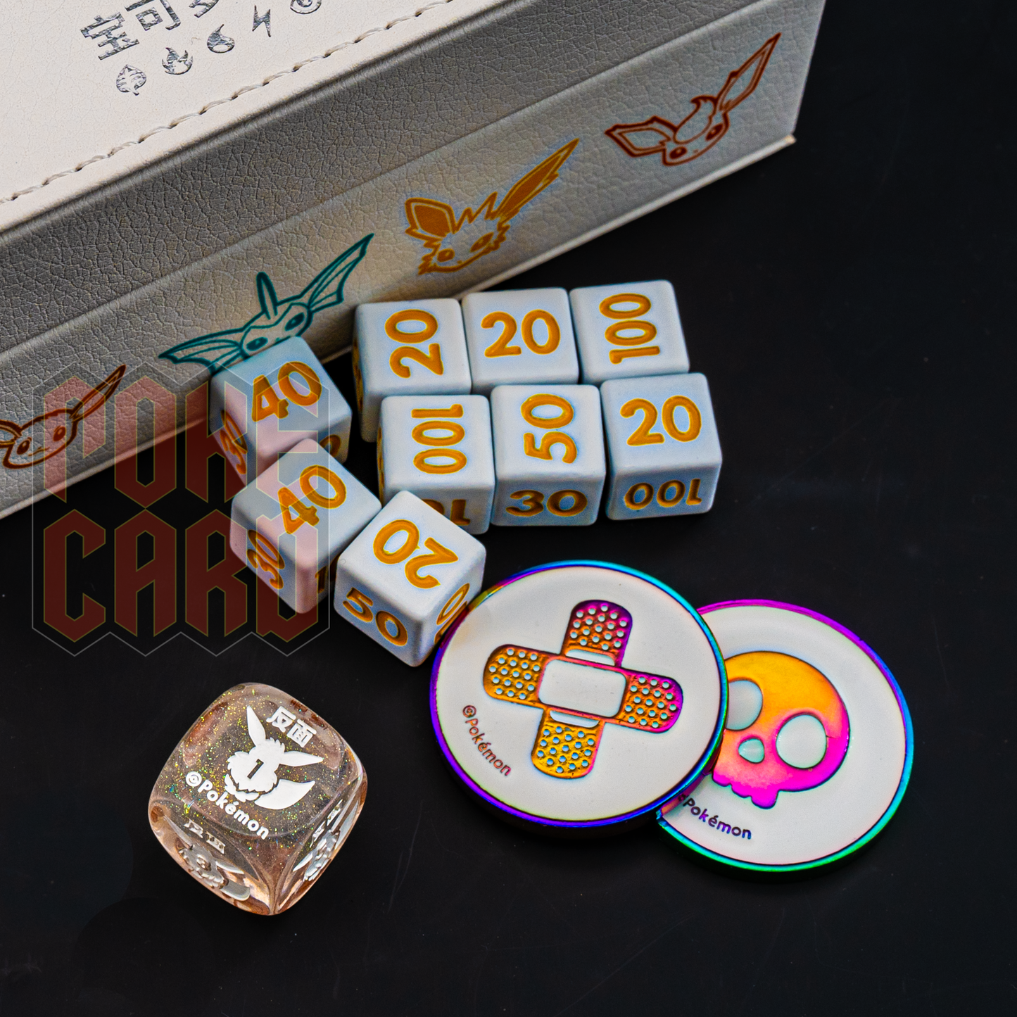 Pokémon TCG Sword & Shield Eevee Advanced Indicator Organizer Box/Dice&Accessory