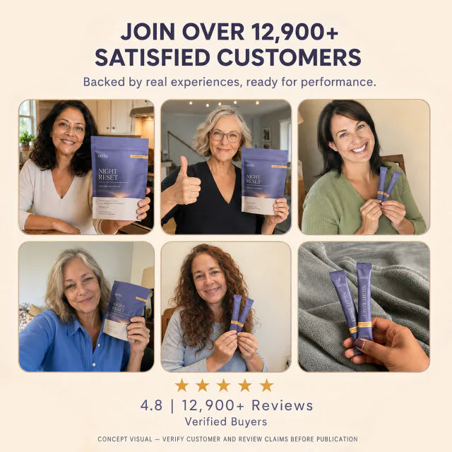 Join over 2,000 satisfied customers collage for Orela Night Reset